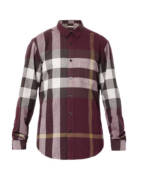 burberry brit purple check shirt|burberry tee shirts men.